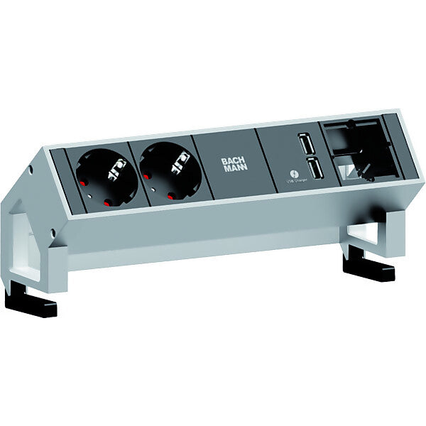BACHMANN Steckdoseneinheit ws 2xSchutzk.1xUSB1xABD 902.228